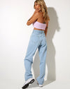 Image of Kupkee Bandeau Top in Vertical Stripe Pink and White