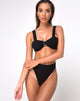 Image of KYLA TOP BIKINI BLACK MINI RIB