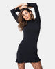 Image of Lafitte Dress in Polycrepe Black