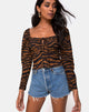 Image of Lakuma Top in Animal Drip Brown