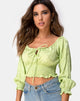 Image of Lancer Crop Top in Satin Rose Lime
