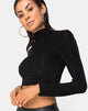 Image of Lara Crop Top in Black Sheer Stripe