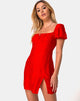 Image of Lonma Dress in Satin Cheetah Red