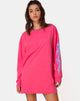 Image of Lotsun Sweatshirt in Pink with Flame
