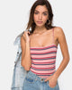 Image of Lucia Bodice in 70s Stripe Pink Horizontal