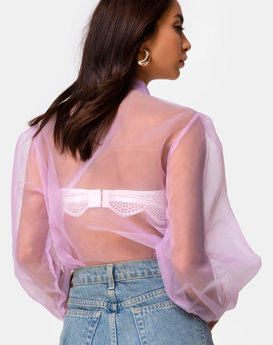 Lilac store sheer top