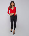 Image of Marche Wrap Top in Red
