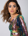 Image of Maria Bodycon Dress in Fishcale Sequin Pink Oil