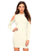 Image of Marsha Cold Shoulder Dress in White Rib