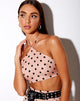 Image of Maudy Crop Top in New Polka Nude Black