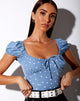 Image of Mazu Crop Top in Skater Polka Blue