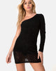 Image of Mega Bodycon Dress in Croc Flock Black