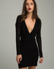 Image of Meli Plunge Dress in Flock Star Lace Black