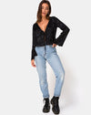 Image of Merida Top in Satin Rose Black