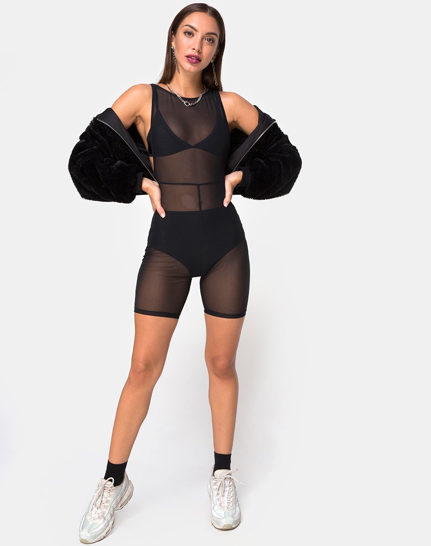 Image of Acro Unitard in Mesh Black