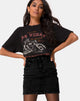 Image of Mini Broomy Skirt in Black Stone Wash