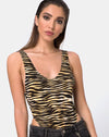 Image of Molemo Plunge Bodice in Zips Zebra Brown