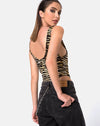 Image of Molemo Plunge Bodice in Zips Zebra Brown