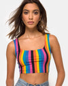 Image of Mucell Crop Top in New Vertical Mixed Stripe