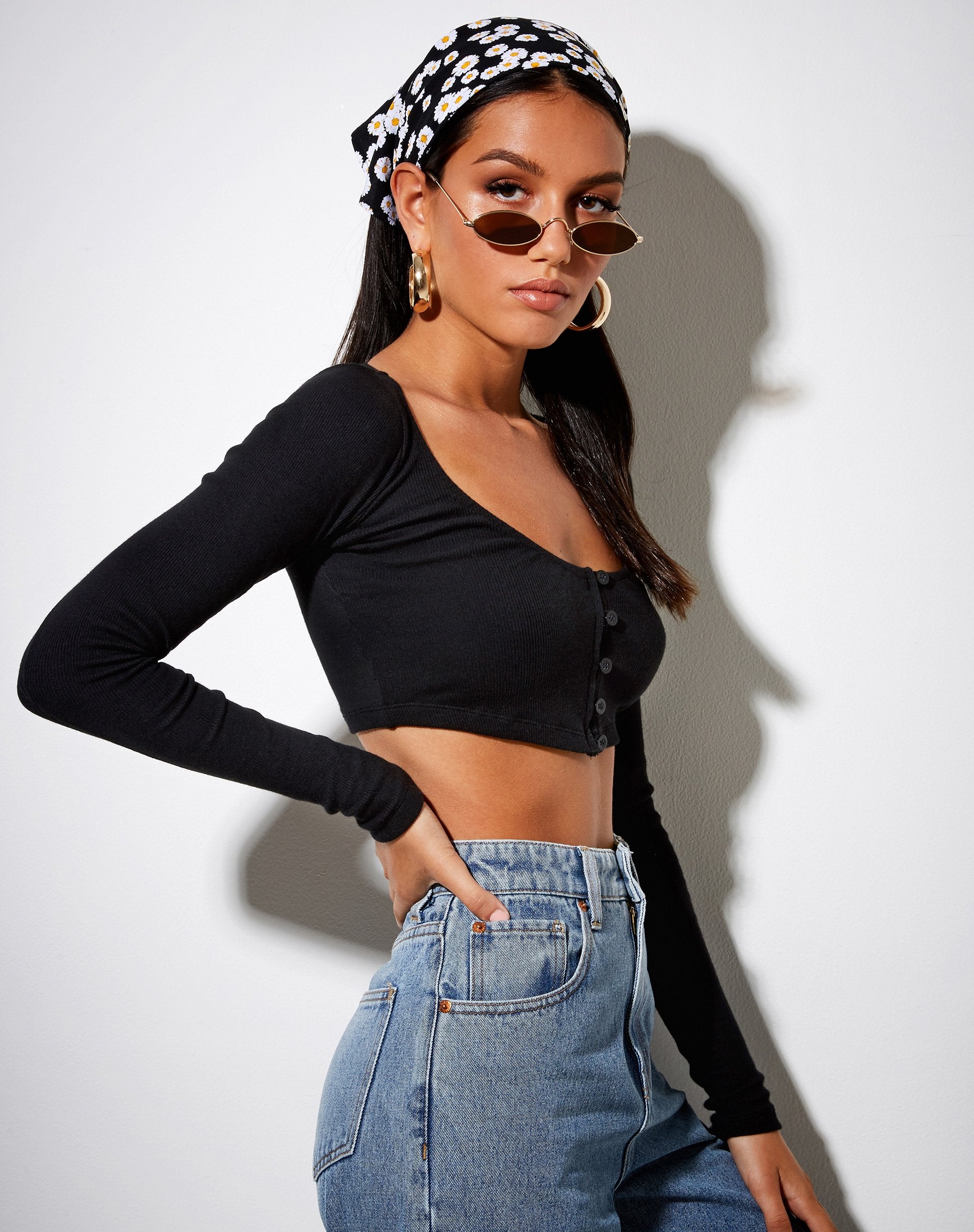 Image of Bandana in Mini Daisy Black