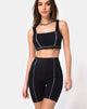 Image of Neho Cycle Short in Black with Piping Line