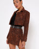 Image of Sheny Mini Skirt in Ditsy Leopard Orange