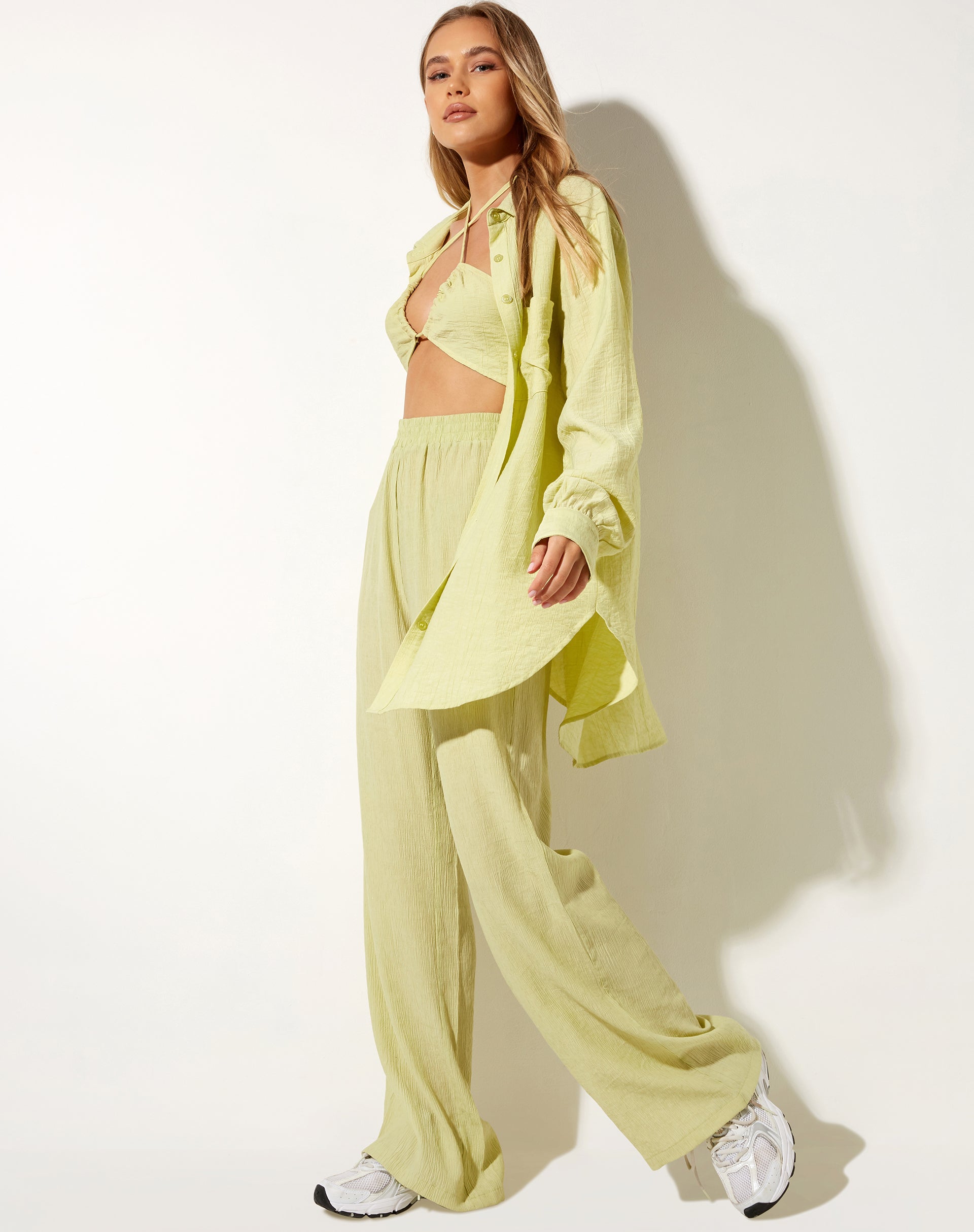 Image of Obeli Trouser in Crinkle Sage