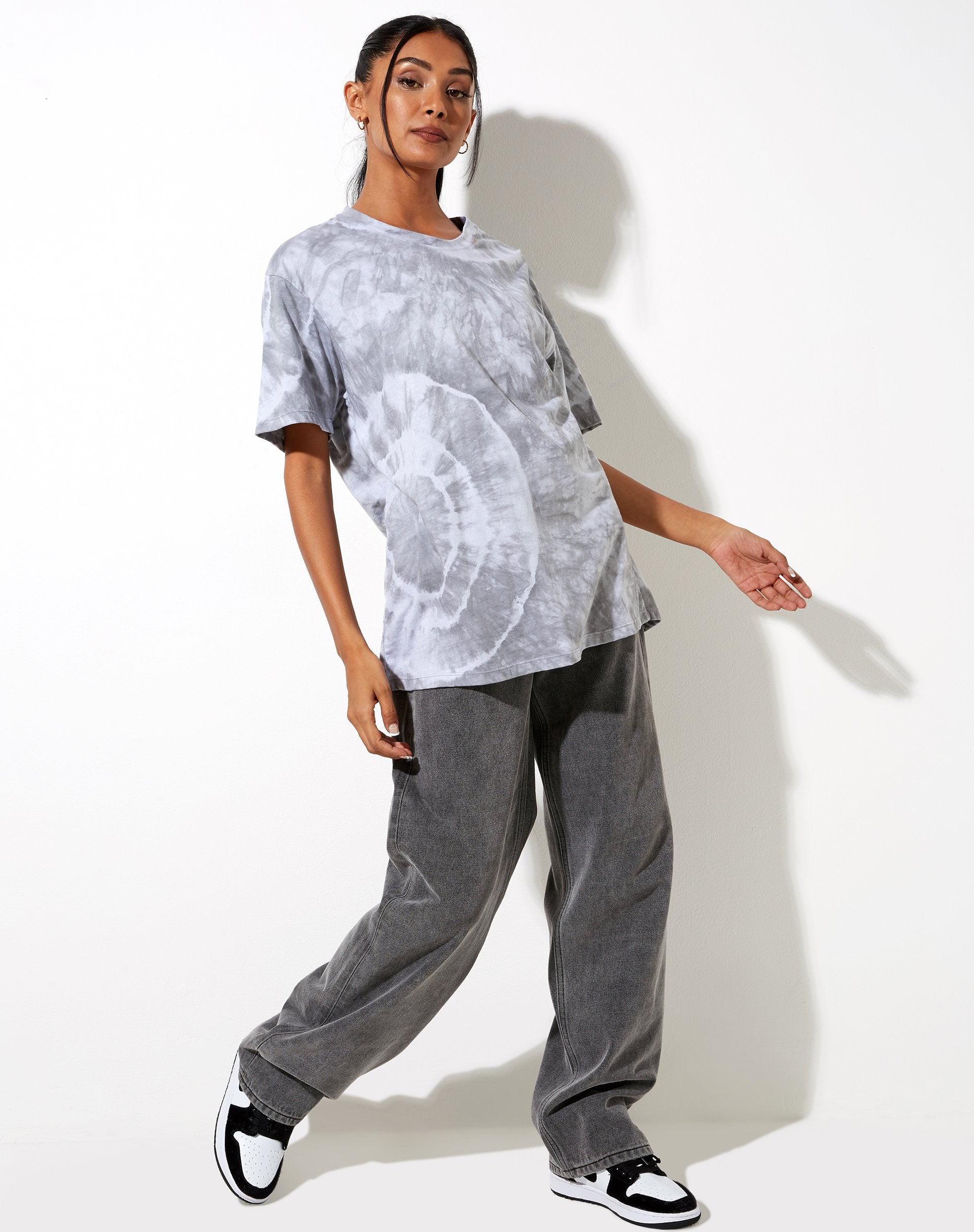Image of Oversize Basic Tee in Lunar Rock Radial Tie Dye