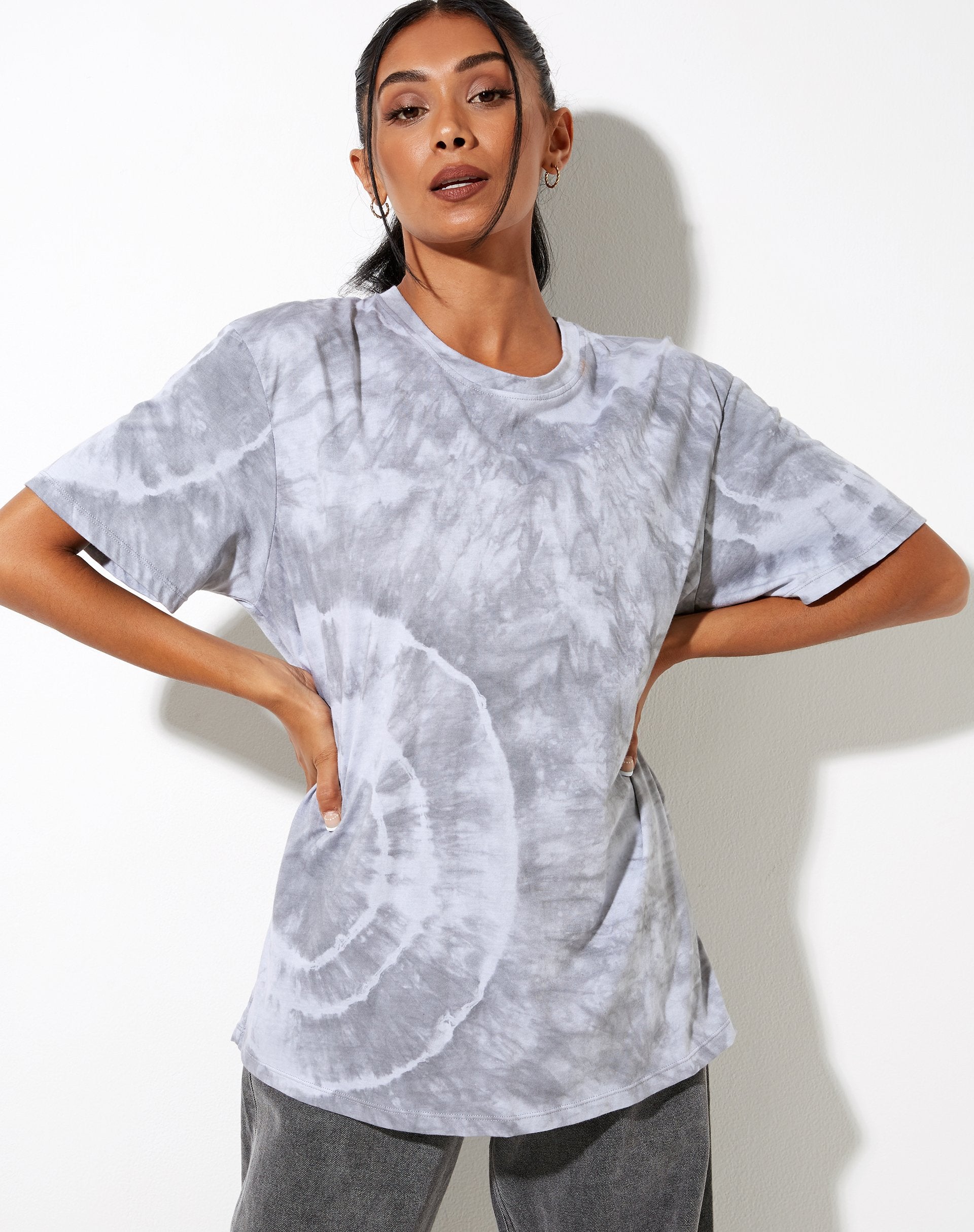 Image of Oversize Basic Tee in Lunar Rock Radial Tie Dye