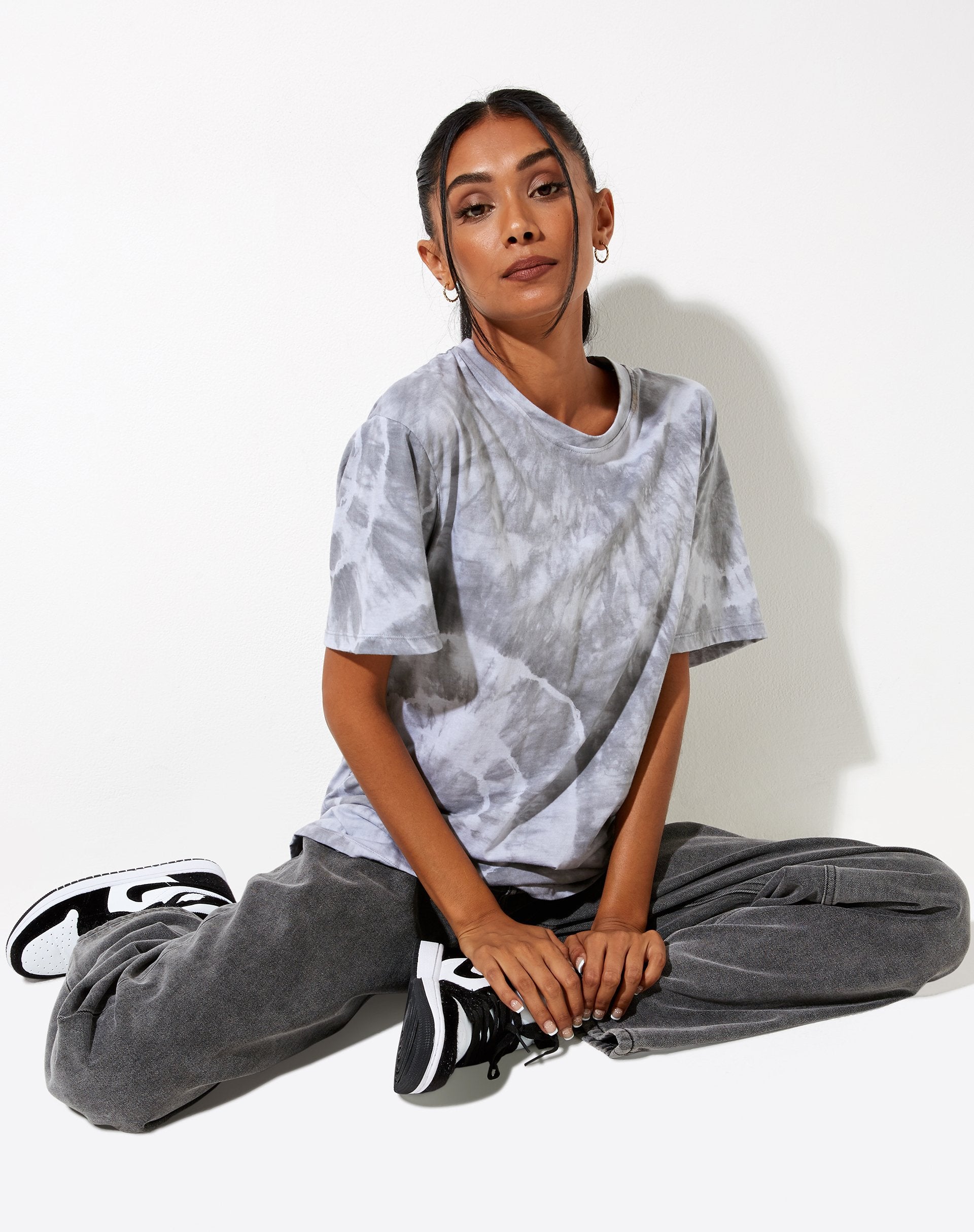 Image of Oversize Basic Tee in Lunar Rock Radial Tie Dye