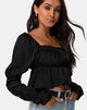Image of Piery Top in Satin Cheetah Black