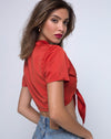 Image of Pilar Blouse in Satin Rust
