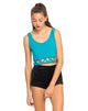 Image of Motel Plait Detail Crop Top In Cyan