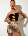 Image of Plata Mini Skirt in Tiger Brown