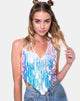 Image of Quartz Crop Top in Opal Unicorn Sequin Pink