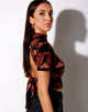 Image of Que Backless Top in Tonal Dragon Orange