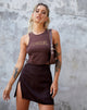 Image of Shenka Mini Skirt in Satin Zebra Bitter Chocolate