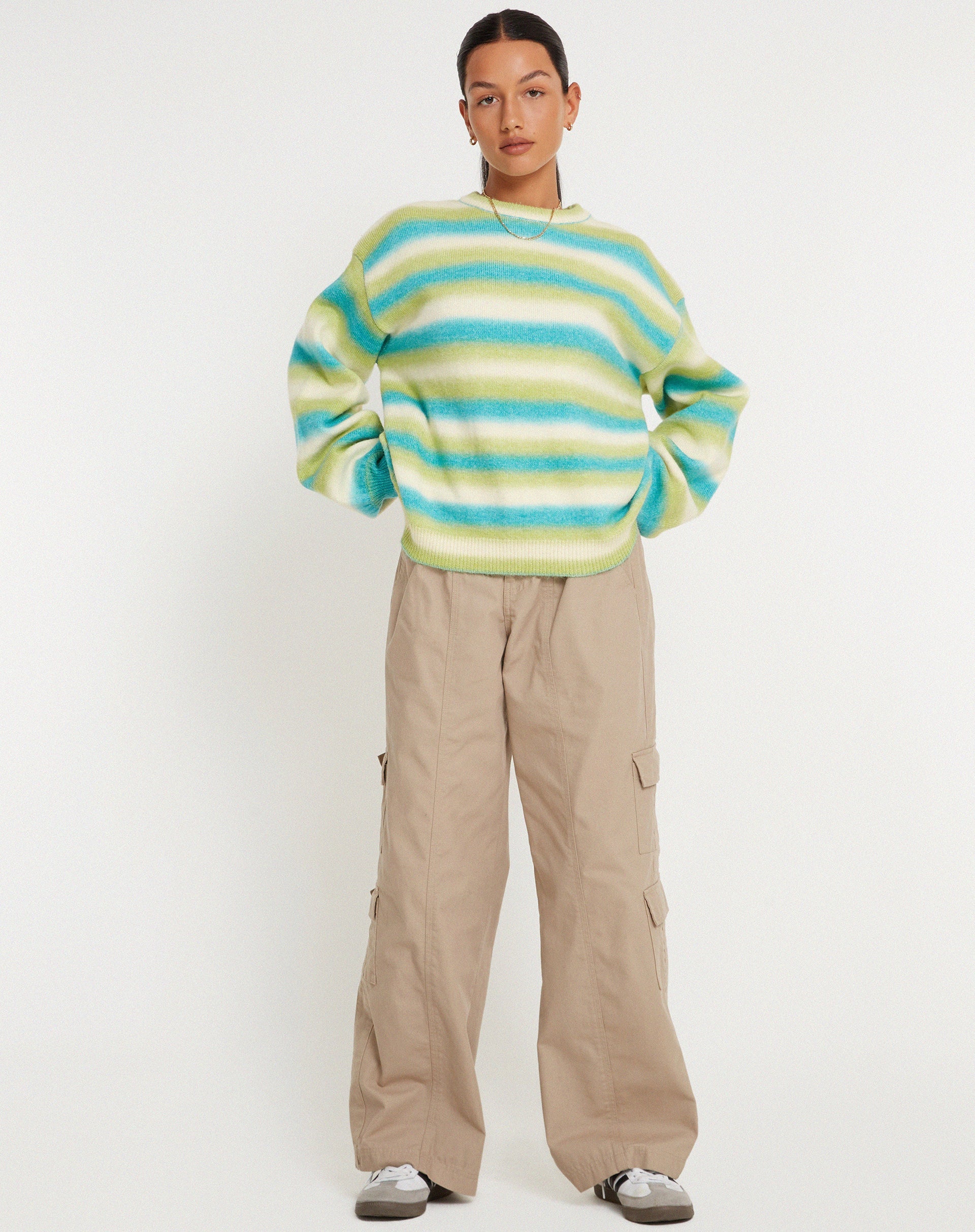 image of Ammaria Jumper in Blue Mix Stripe