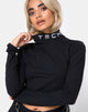 Image of Rhala Crop Top in Tokyo Techno Black Embro
