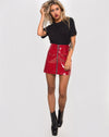 Image of Ring Mini Skirt in Pu Shiny Wine