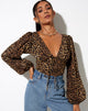 Image of Romina Top in Night Leopard Brown