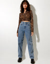 Image of Ryals Crop Top in Night Leopard Brown