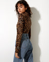Image of Ryals Crop Top in Night Leopard Brown