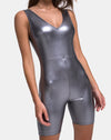 Image of Sadie Unitard in Metallic Silver
