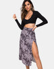 Image of Saika Midi Skirt in Bleached Tie Dye Grey