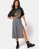 Image of Saika Midi Skirt in Ditsy Rose Black