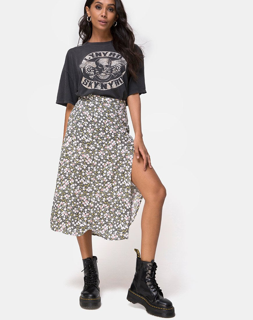 Shema Mini Skirt in Washed Out Pastel Floral