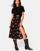 Image of Saika Midi Skirt in Soi Rose Black and Red