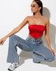 Image of Sanja Bandeau Top in Satin Red