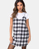 Image of Sanna Dress in Plaid Black and White